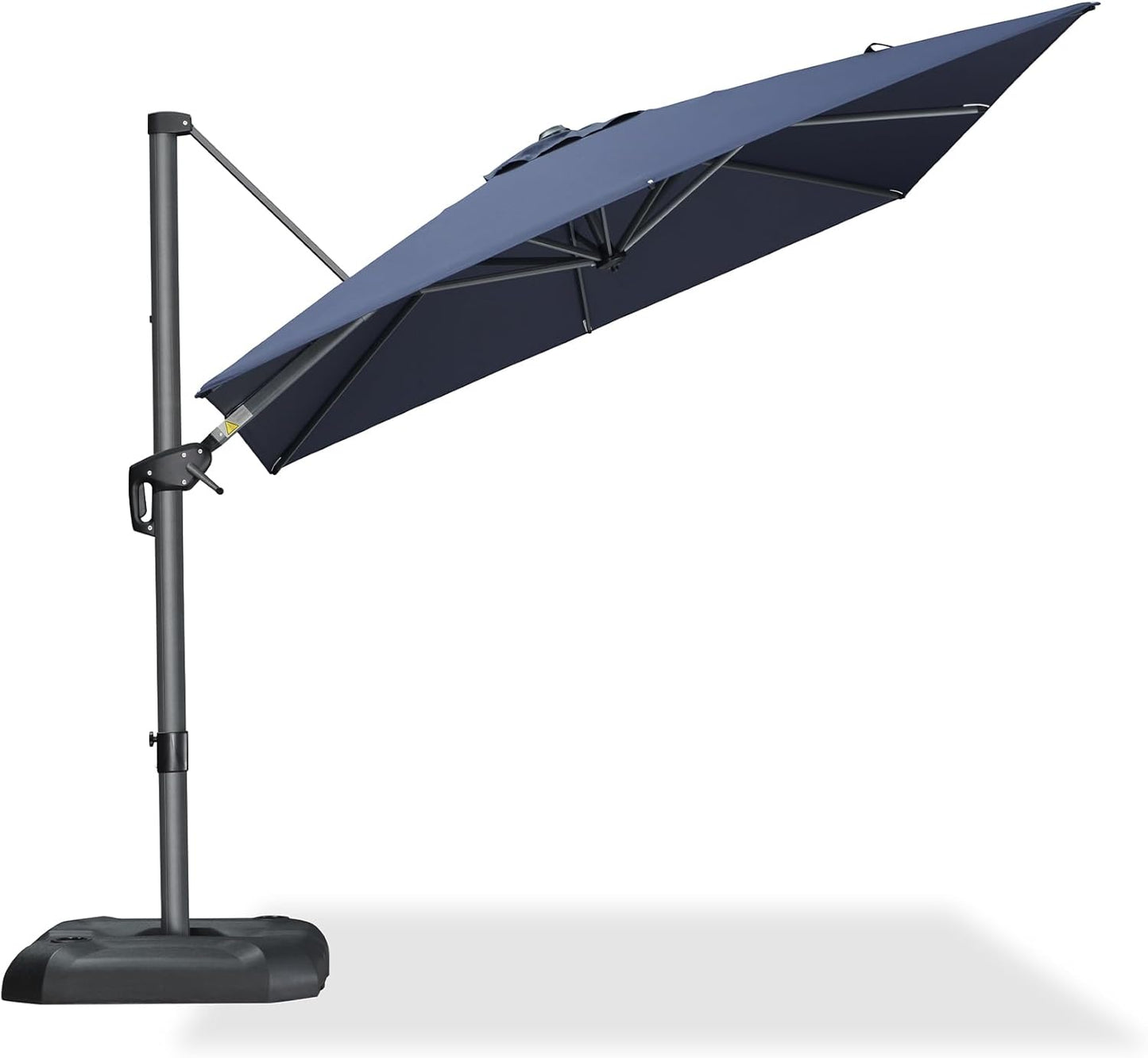 PURPLE LEAF 11 Feet Patio Umbrella Outdoor Cantilever Round Umbrella Aluminum Offset Umbrella with 360-degree Rotation for Garden Deck Pool Patio, Navy Blue