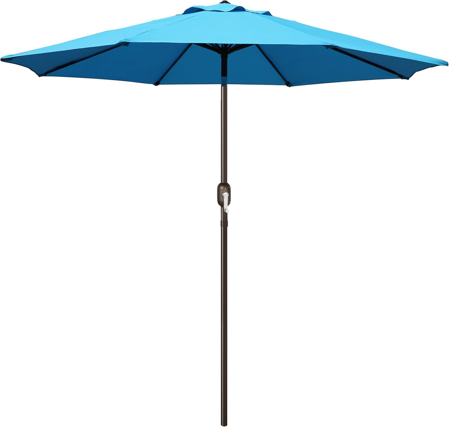 Blissun 9' Outdoor Patio Umbrella, Outdoor Table Umbrella, Yard Umbrella, Market Umbrella with 8 Sturdy Ribs, Push Button Tilt and Crank
