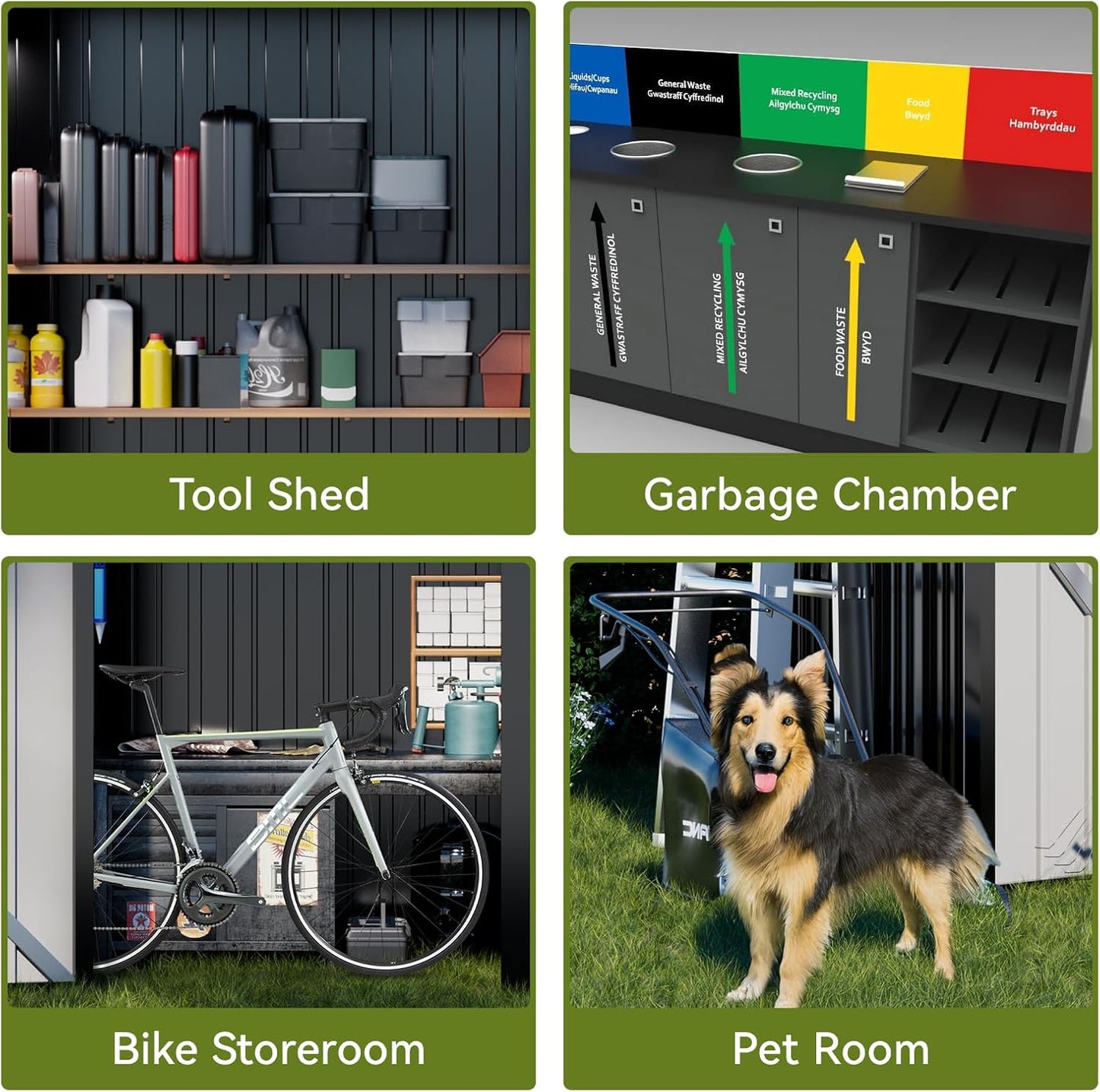 COMHOMA Shed Outdoor Storage Shed Metal,Lockable Doors Tool Sheds with Sloping Roof,Steel Garden Shed with Air Vent for Backyard,Patio,Lawn,Poolside (Grey, 5x3)