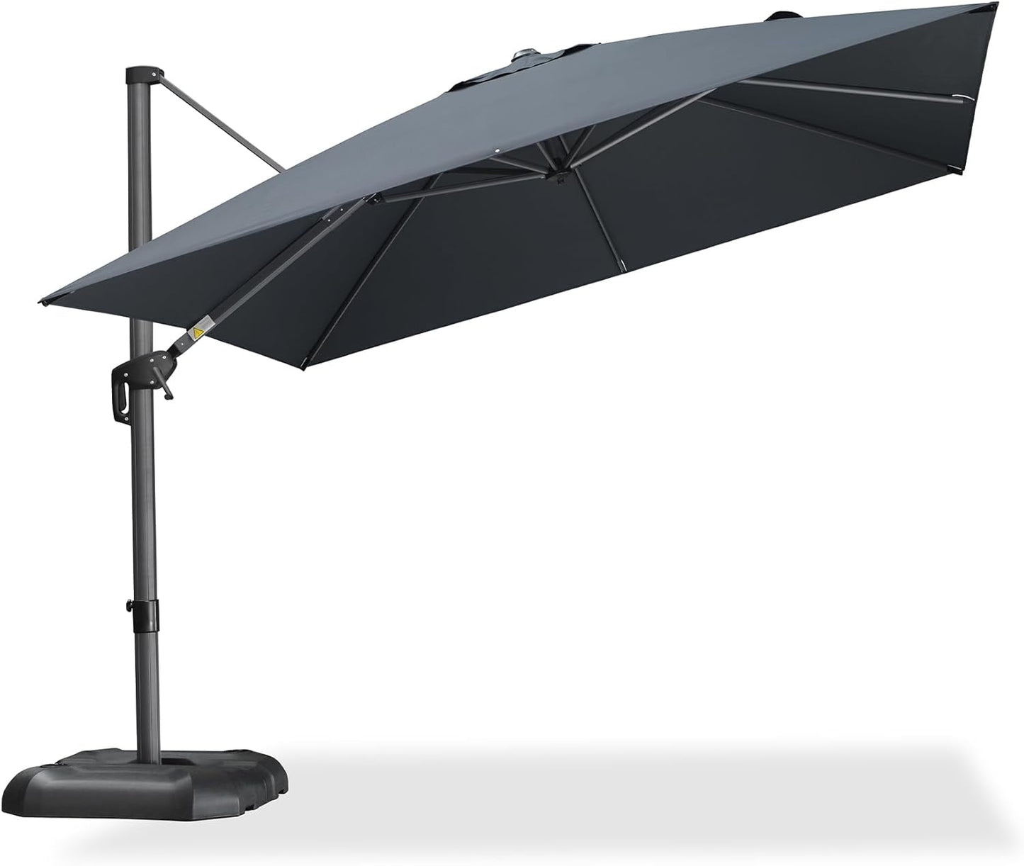 PURPLE LEAF 11 Feet Patio Umbrella Outdoor Cantilever Round Umbrella Aluminum Offset Umbrella with 360-degree Rotation for Garden Deck Pool Patio, Navy Blue