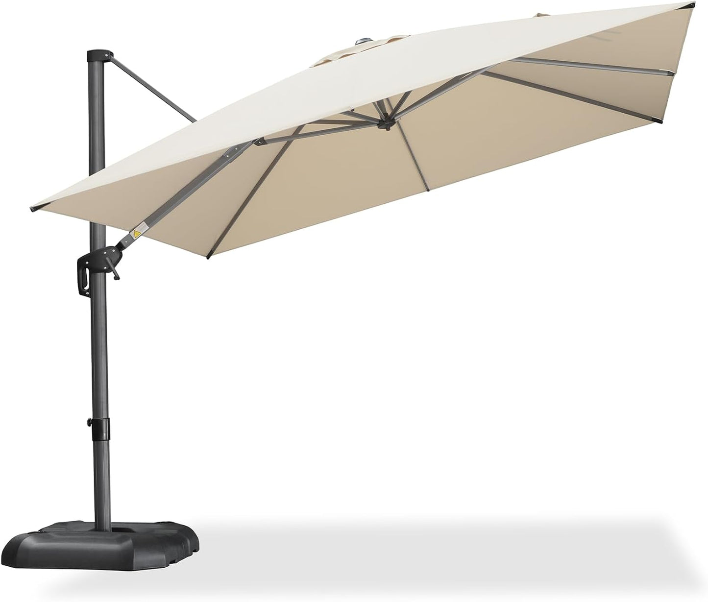 PURPLE LEAF 11 Feet Patio Umbrella Outdoor Cantilever Round Umbrella Aluminum Offset Umbrella with 360-degree Rotation for Garden Deck Pool Patio, Navy Blue