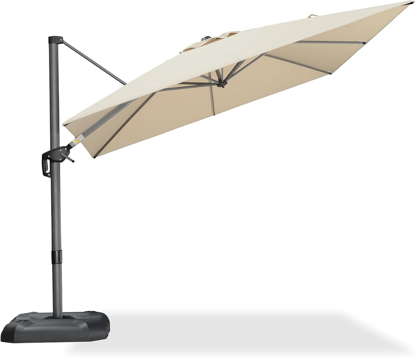 PURPLE LEAF 11 Feet Patio Umbrella Outdoor Cantilever Round Umbrella Aluminum Offset Umbrella with 360-degree Rotation for Garden Deck Pool Patio, Navy Blue