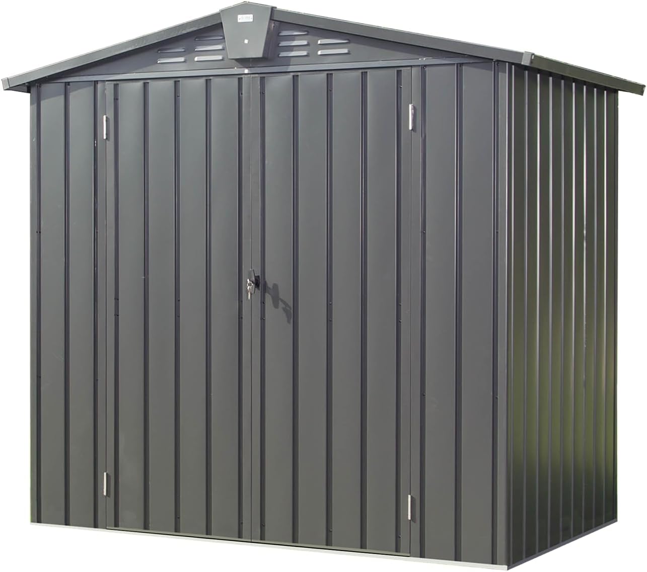 Large Storage Shed 11x12.5ft with Windows, Galvanized Steel Outdoor Garden Shed - 900 Cu.Ft Utility Tool Room, Lockable Double Doors & Sloped Roof for Patio, Backyard (Brown)