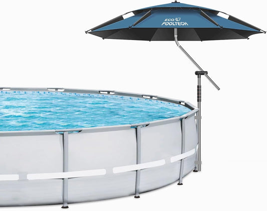 Above Ground Pool Umbrellas, Outdoor Pool Sunshade for Oval or Rectangular Swimming Pools, Multi-functional Patio Umbrella for Garden, Must have Pool Accessories