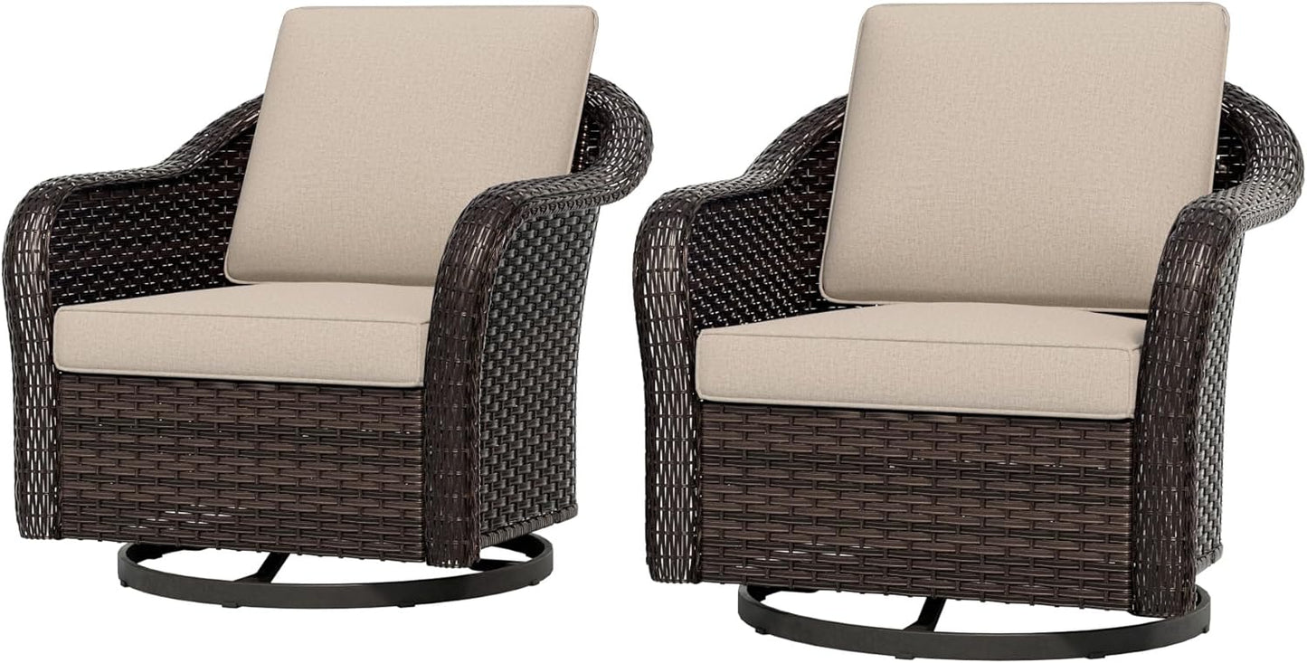 77 inch Outdoor Wicker 3 Seater Sofa, All-Weather Use Patio Rattan Sofa with Seat and Back Cushion, Ideal for Porch, Backyard, Balcony, Poolside, Beige