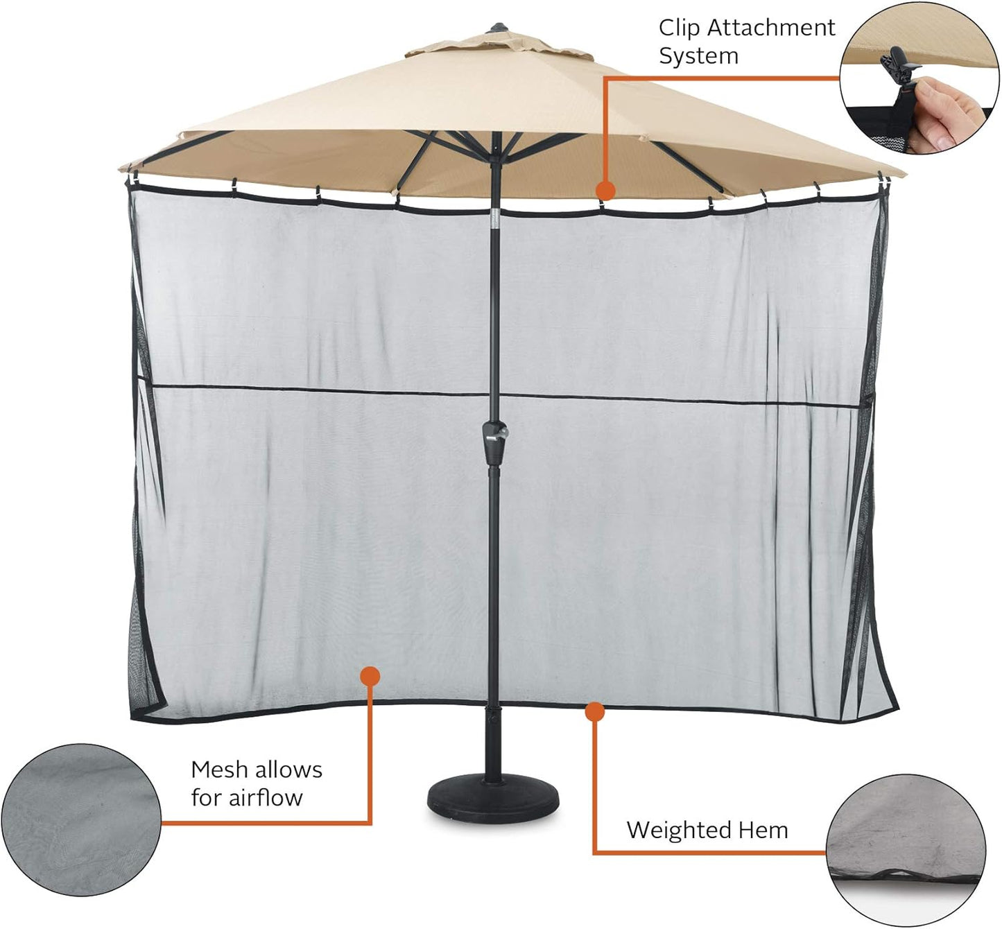 Classic Accessories Water-Resistant 68 Inch Universal Patio Umbrella Shade Screen, Patio Furniture Covers
