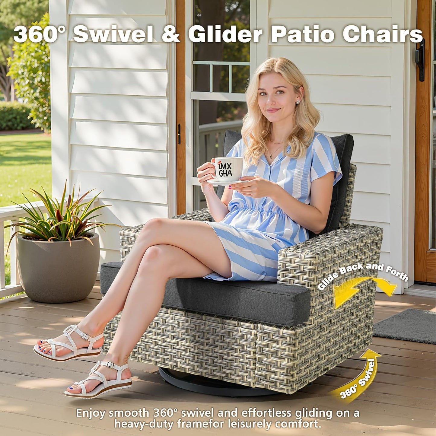 15-Piece Outdoor Sectional Sofa Set w/ 54" Fire Pit – L-Shaped Wicker Patio Furniture, Deep Seating & Swivel Rockers, Black